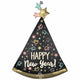 Balloon - Supershapes, Numbers & Letters Confetti Satin Happy New Year Hat Supershape Foil Balloon 91cm Each