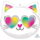 Amscan_OO Balloon - Supershapes, Numbers & Letters Cool Kitty Face 2-Sided Design Supershape Foil Balloon 43cm x 43cm Each