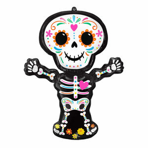 Amscan_OO Balloon - Supershapes, Numbers & Letters Day of the Dead Standing Skeleton Supershape Foil Balloon 66cm x 86cm Each