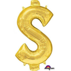 Amscan_OO Balloon - Supershapes, Numbers & Letters Dollar Sign Gold Supershape Foil Balloon 86cm Each