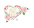 Floral Sweet Baby Girl Heart Supershape Foil Balloon 68cm x 50cm Each