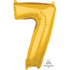 Gold Numeral 7 Mid-Size Shape Foil Balloon Balloon 66cm Each