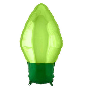 Amscan_OO Balloon - Supershapes, Numbers & Letters Green Christmas Light Bulb Supershape Foil Balloon 27cm x 55cm Each