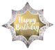 Amscan_OO Balloon - Supershapes, Numbers & Letters Happy Birthday Satin Gold Burst SuperShape Foil Balloon 88cm x 73cm Each