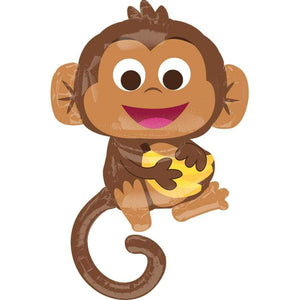Amscan_OO Balloon - Supershapes, Numbers & Letters Happy Monkey SuperShape Foil Balloon 63cm x 91cm Each