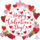 Amscan_OO Balloon - Supershapes, Numbers & Letters Happy Valentine's Day Circled in Hearts Supershape Foil Balloon 66cm x 60cm Each