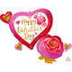 Amscan_OO Balloon - Supershapes, Numbers & Letters Happy Valentine's Day Heart & Roses Supershape Foil Balloon 81cm x 68cm Each