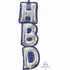 HBD Letter Supershape Foil Balloon 27cm x 96cm Each