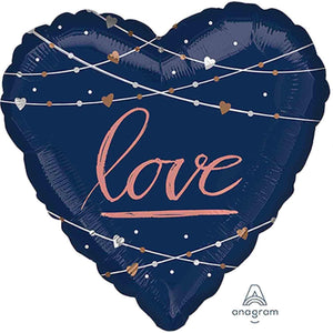 Amscan_OO Balloon - Supershapes, Numbers & Letters Heart Navy Wedding love Supershape Foil Balloon 71cm Each