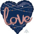 Heart Navy Wedding love Supershape Foil Balloon 91cm Each
