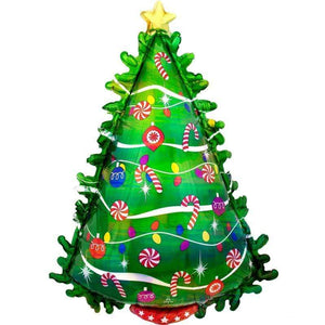 Amscan_OO Balloon - Supershapes, Numbers & Letters Holographic Green Christmas Tree Supershape Foil Balloon 66cm x 91cm Each