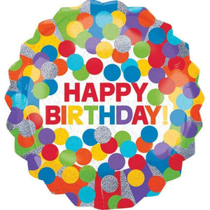 Amscan_OO Balloon - Supershapes, Numbers & Letters Holographic Primary Rainbow Birthday Supershape Foil Balloon 71cm Each