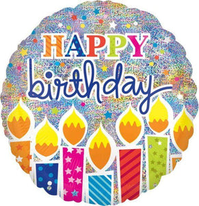Amscan_OO Balloon - Supershapes, Numbers & Letters Holographic Shimmer Birthday Candles Supershape Foil Balloon 81cm Each