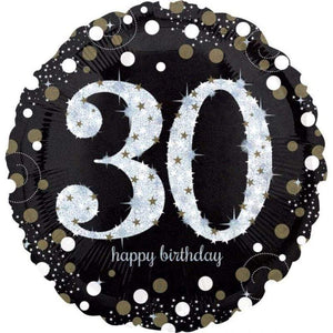 Amscan_OO Balloon - Supershapes, Numbers & Letters Holographic Sparkling Birthday 30 Supershape Foil Balloon 71cm Each