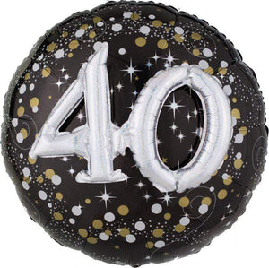 Amscan_OO Balloon - Supershapes, Numbers & Letters Holographic Sparkling Birthday 40 Supershape Foil Balloon 71cm Each