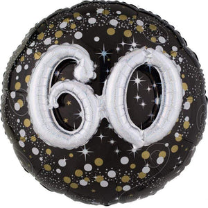 Amscan_OO Balloon - Supershapes, Numbers & Letters Holographic Sparkling Birthday 60 Supershape Foil Balloon 71cm Each