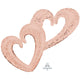 Amscan_OO Balloon - Supershapes, Numbers & Letters Interlocking Hearts Rose Gold Supershape Foil Balloon 134cm x 91cm Each