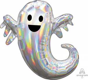 Amscan_OO Balloon - Supershapes, Numbers & Letters Iridescent Holographic Ghost Supershape Foil Balloon 63cm x 71cm Each