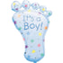 It's A Boy Foot SuperShape Foil Balloon 58cm x 82cm Each