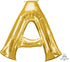 Letter A Gold Supershape Foil Balloon 66cm x 81cm Each