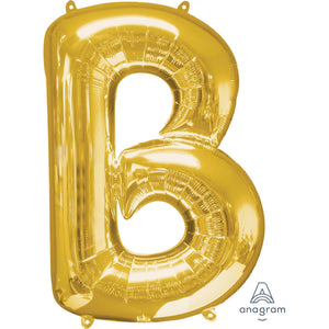 Amscan_OO Balloon - Supershapes, Numbers & Letters Letter B Gold Supershape Foil Balloon 86cm Each