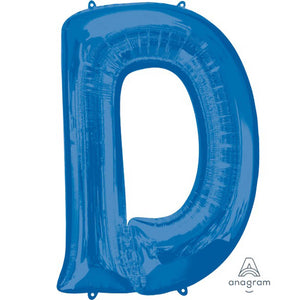 Amscan_OO Balloon - Supershapes, Numbers & Letters Letter D Blue Supershape Foil Balloon 86cm Each