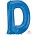 Letter D Blue Supershape Foil Balloon 53cm x 81cm Each