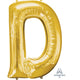 Amscan_OO Balloon - Supershapes, Numbers & Letters Letter D Gold Supershape Foil Balloon 86cm Each