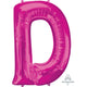 Amscan_OO Balloon - Supershapes, Numbers & Letters Letter D Pink Supershape Foil Balloon 86cm Each