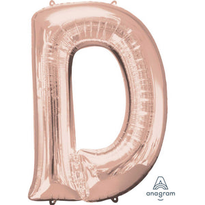 Amscan_OO Balloon - Supershapes, Numbers & Letters Letter D Rose Gold Supershape Foil Balloon 86cm Each