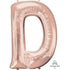 Letter D Rose Gold Supershape Foil Balloon 60cm x 81cm Each