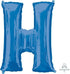 Letter H Blue Supershape Foil Balloon 53cm x 81cm Each