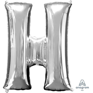 Amscan_OO Balloon - Supershapes, Numbers & Letters Letter H Silver Supershape Foil Balloon 86cm Each