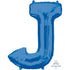 Letter J Blue Supershape Foil Balloon 53cm x 81cm Each