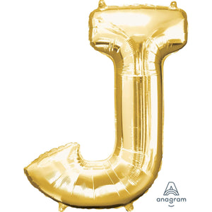 Amscan_OO Balloon - Supershapes, Numbers & Letters Letter J Gold Supershape Foil Balloon 86cm Each