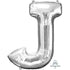 Letter J Silver Supershape Foil Balloon 86cm Each