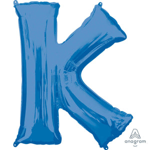 Amscan_OO Balloon - Supershapes, Numbers & Letters Letter K Blue Supershape Foil Balloon 86cm Each