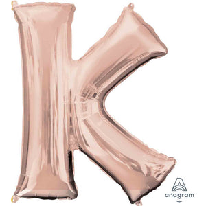 Amscan_OO Balloon - Supershapes, Numbers & Letters Letter K Rose Gold Supershape Foil Balloon 86cm Each