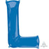 Letter L Blue Supershape Foil Balloon 53cm x 81cm Each