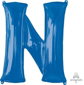 Amscan_OO Balloon - Supershapes, Numbers & Letters Letter N Blue Supershape Foil Balloon 86cm Each