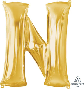 Amscan_OO Balloon - Supershapes, Numbers & Letters Letter N Gold Supershape Foil Balloon 86cm Each