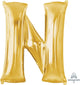 Amscan_OO Balloon - Supershapes, Numbers & Letters Letter N Gold Supershape Foil Balloon 86cm Each