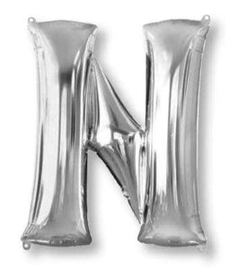 Amscan_OO Balloon - Supershapes, Numbers & Letters Letter N Silver Supershape Foil Balloon 86cm Each