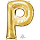 Amscan_OO Balloon - Supershapes, Numbers & Letters Letter P Gold Supershape Foil Balloon 86cm Each