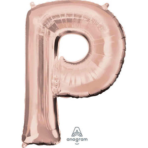 Amscan_OO Balloon - Supershapes, Numbers & Letters Letter P Rose Gold Supershape Foil Balloon 86cm Each