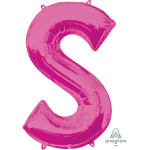 Amscan_OO Balloon - Supershapes, Numbers & Letters Letter S Pink Supershape Foil Balloon 86cm Each