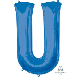 Amscan_OO Balloon - Supershapes, Numbers & Letters Letter U Blue Supershape Foil Balloon 86cm Each