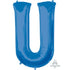 Letter U Blue Supershape Foil Balloon 63cm x 81cm Each