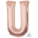 Amscan_OO Balloon - Supershapes, Numbers & Letters Letter U Rose Gold Supershape Foil Balloon 86cm Each