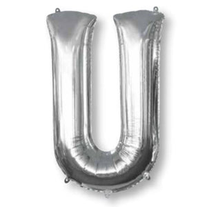 Amscan_OO Balloon - Supershapes, Numbers & Letters Letter U Silver Supershape Foil Balloon 86cm Each